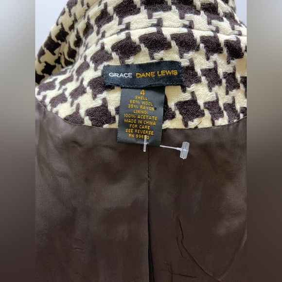 Grace Dane Lewis  Houndstooth Tweed Jacket - Picture 5 of 12